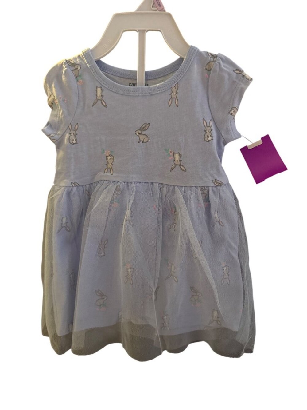 Baby Girls Blue Carter’s Bunny Tulle Dress & Bloomers Set Size 9M Adorable Sprin
